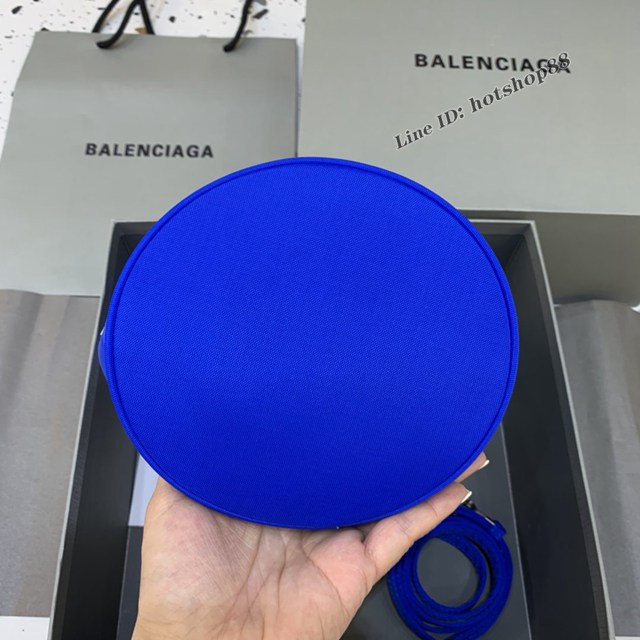 Balenciaga專櫃爆款Balen超輕水桶包 巴黎世家深藍帆布手提包 fyj1496